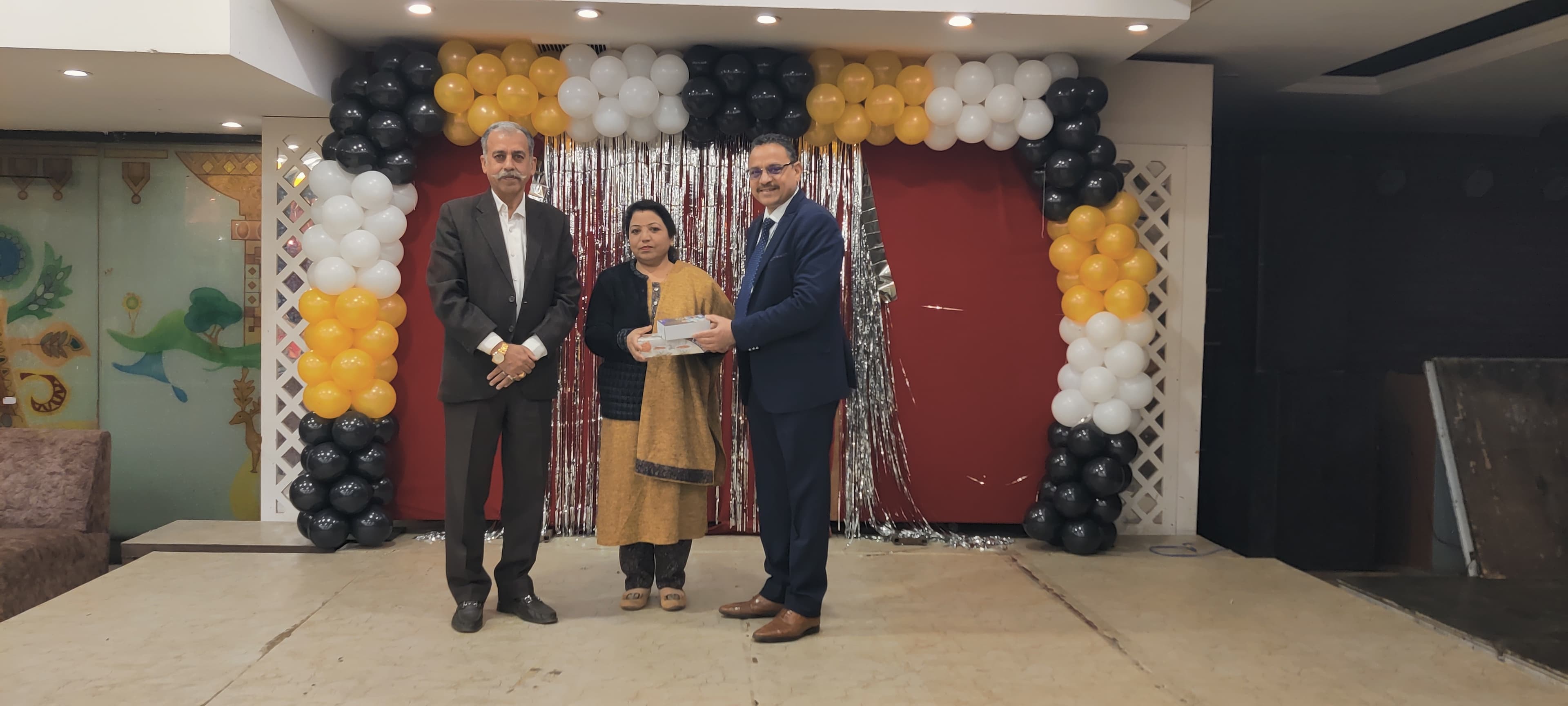 Recognition moment with team